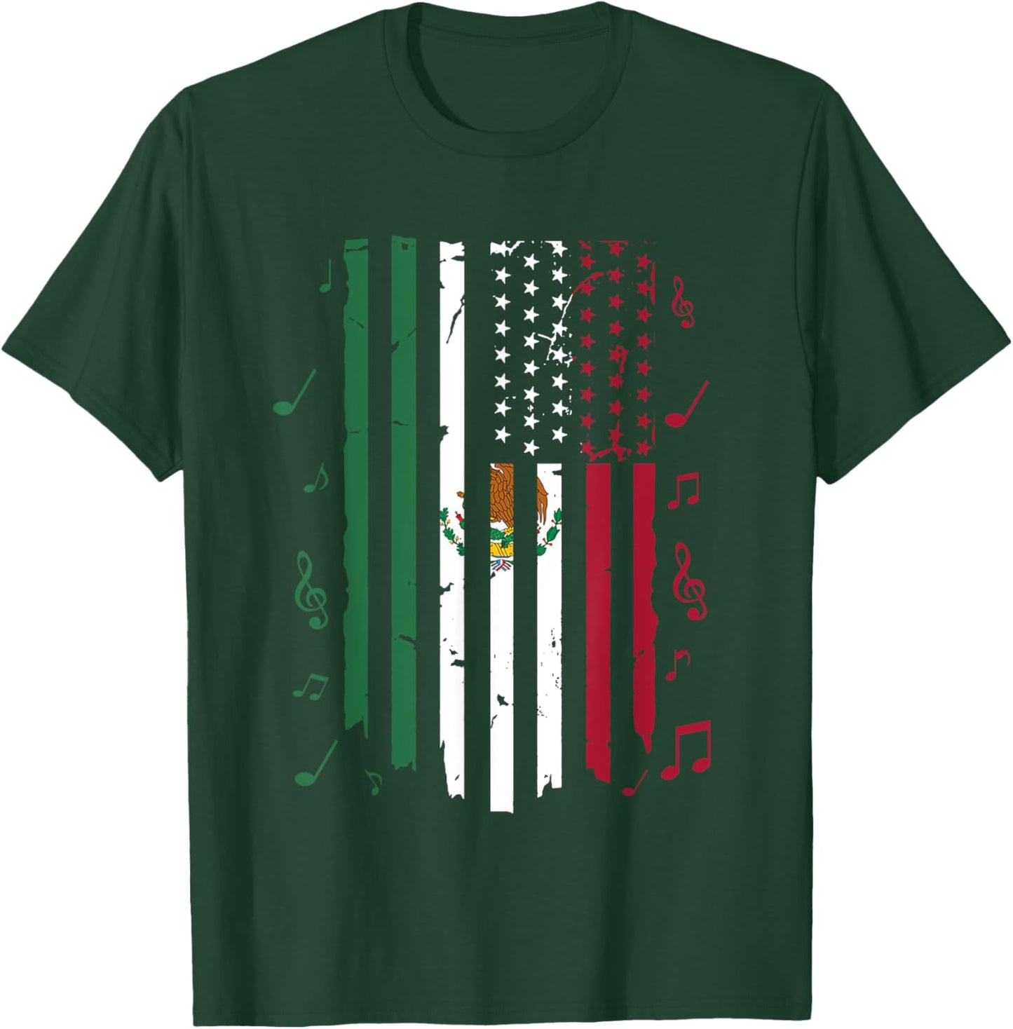 Mexico US Flag Patriot Mexican Flag American Flag T-Shirt - T-Shirt | Forest