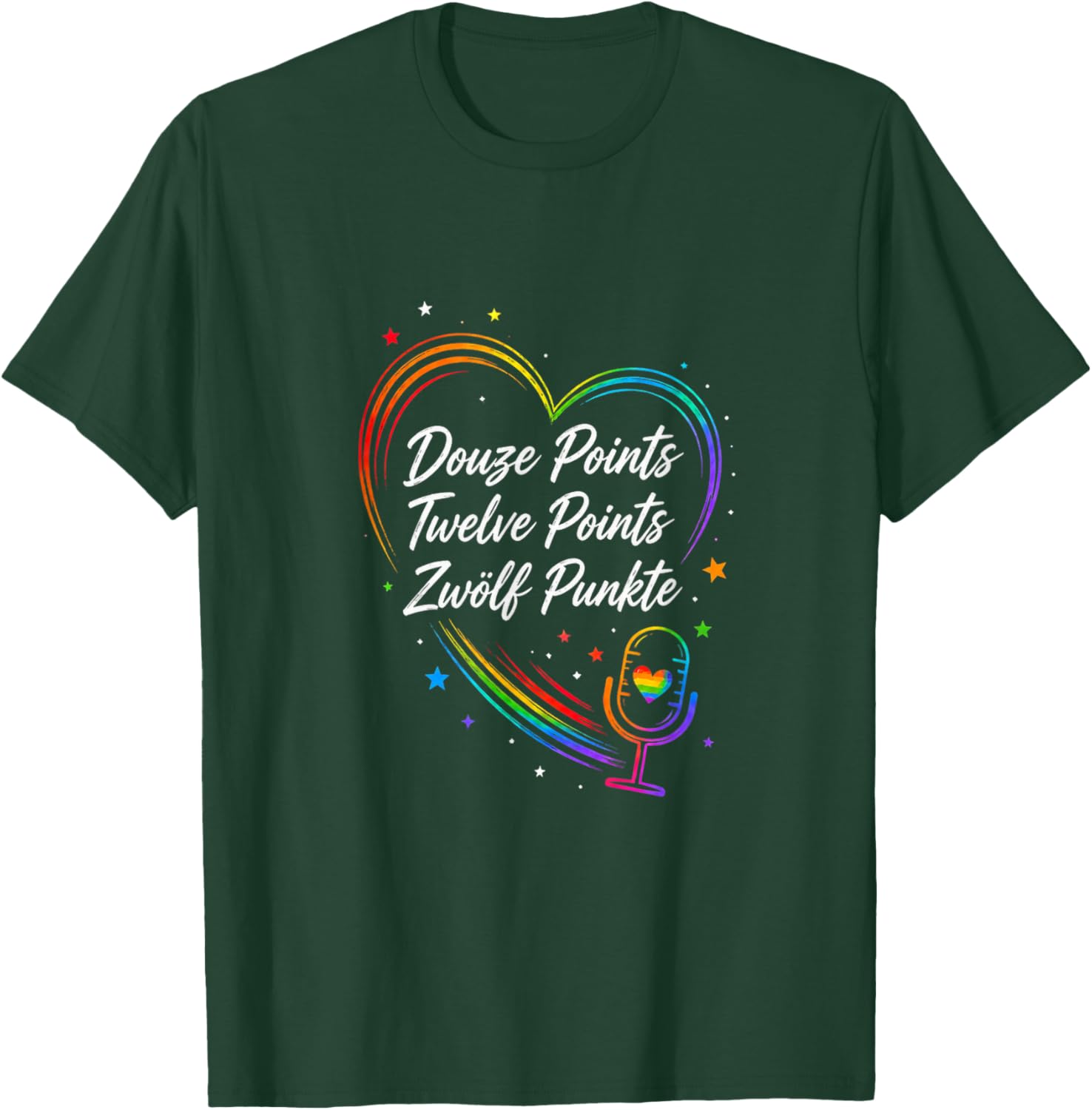Douze Points - Devise du Concours de Chanson Grand Prix T-Shirt - T-Shirt | Forest