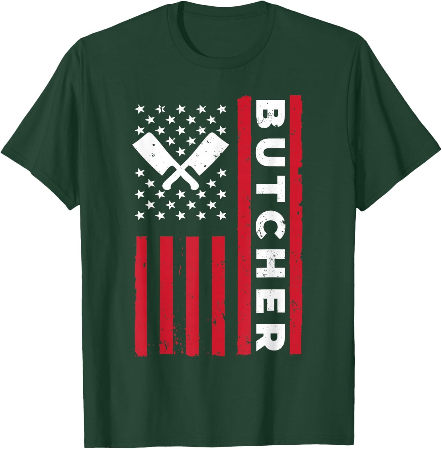 Cool Butcher Art Dad Meat Cutting Butchery Butcher T-Shirt - T-Shirt | Forest