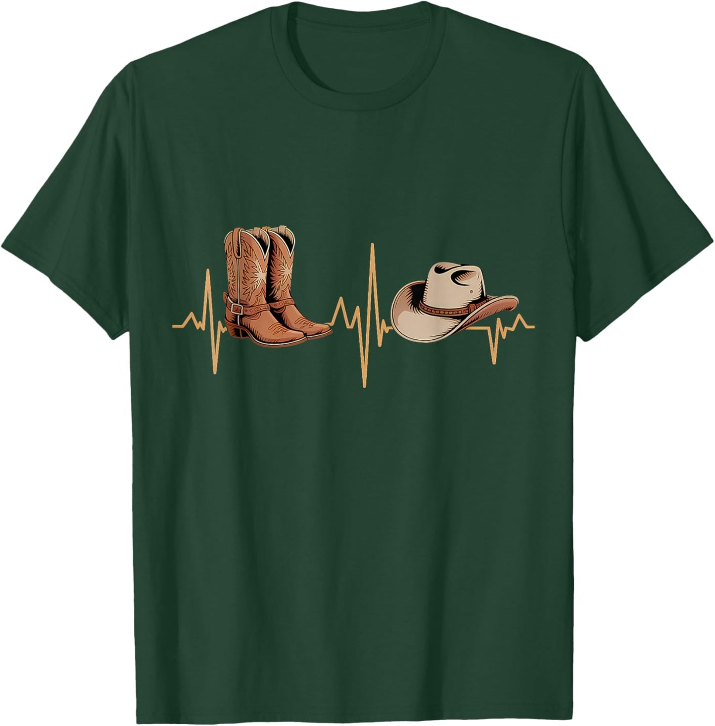 Line Dance Herzschlag EKG Line Dancing T-Shirt - T-Shirt | Forest