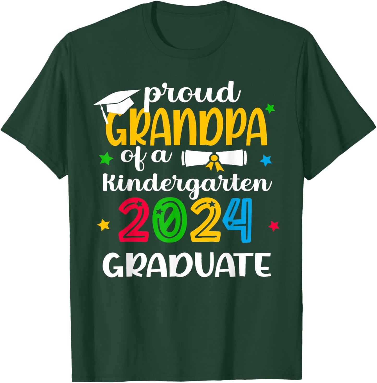 Proud Grandpa of Kindergarten Graduate 2024 Graduation T-Shirt - T-Shirt | Forest