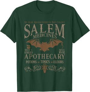 Retro Gothic Salem Witch Massachusetts Apothecary Halloween T-Shirt - T-Shirt | Forest