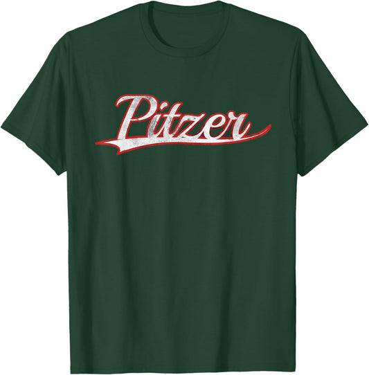 Pitzer California College Vintage Varsity Distressed T-Shirt - T-Shirt | Forest