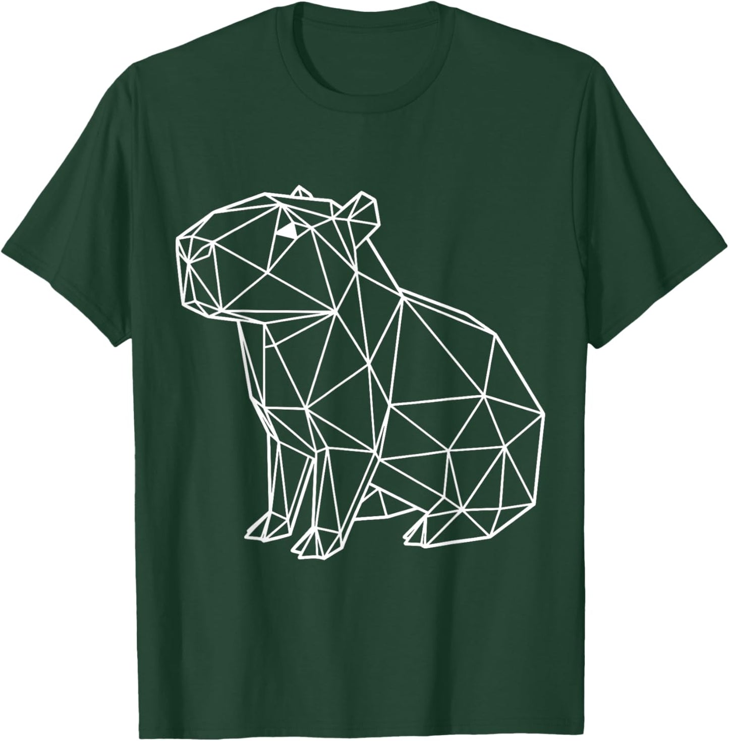 Geometrische Capybara White Line Minimalistisches Tier T-Shirt - T-Shirt | Forest