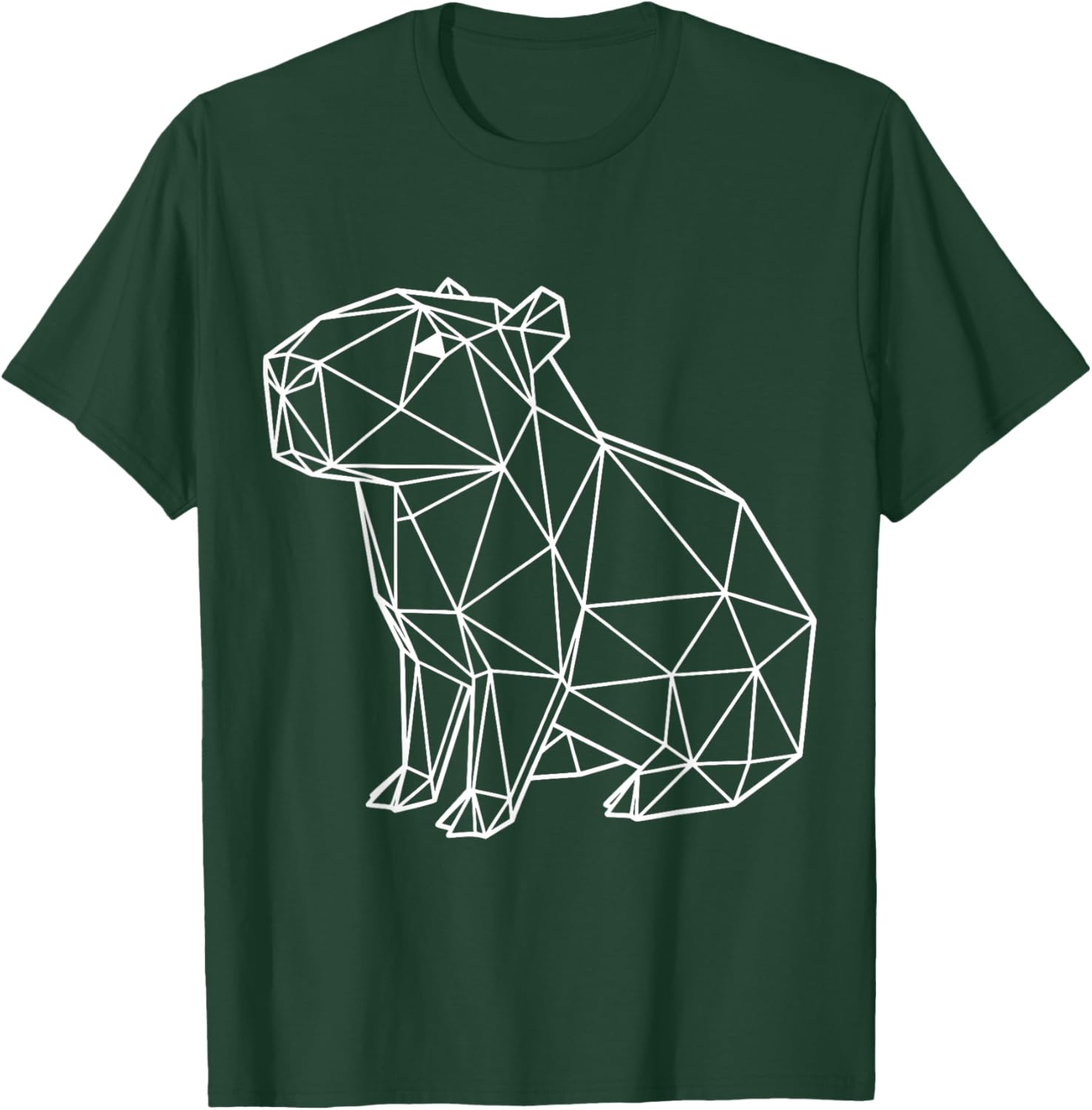 Geometrische Capybara White Line Minimalistisches Tier T-Shirt - T-Shirt | Forest