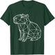 Geometrische Capybara White Line Minimalistisches Tier T-Shirt - T-Shirt | Forest