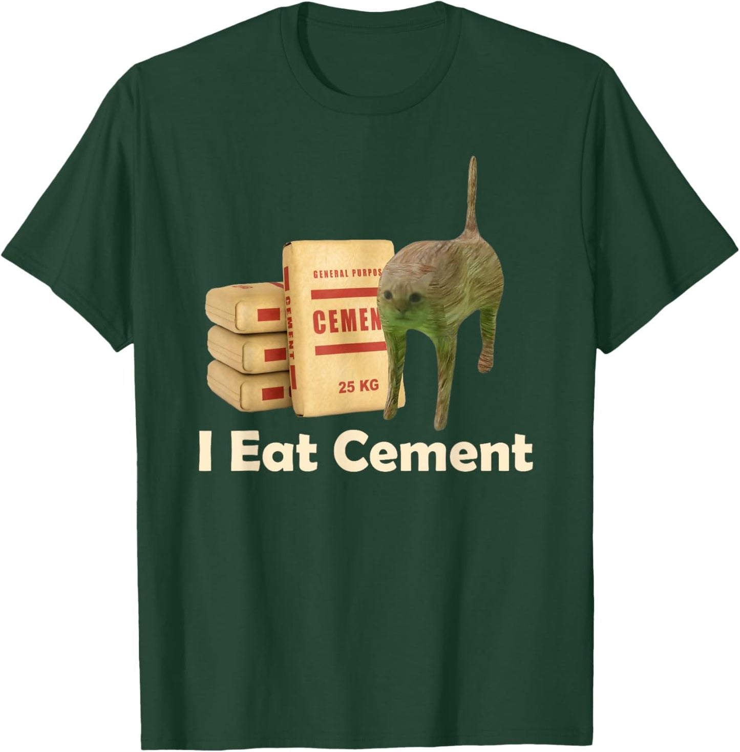 I eat cement cursed cat funny oddly specific meme T-Shirt - T-Shirt | Forest