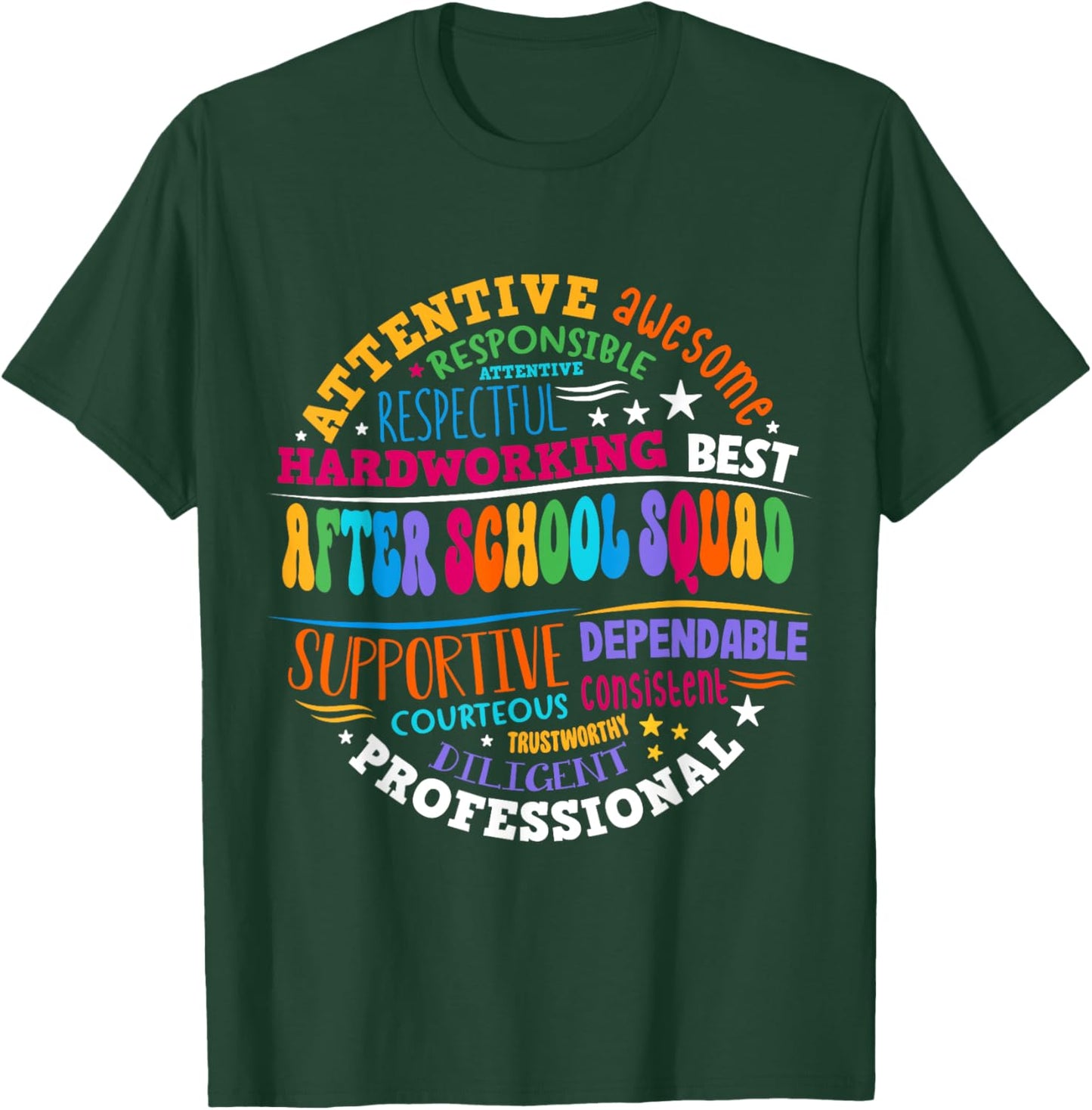 Groovy After School Squad After School Program Staff T-Shirt - T-Shirt | Forest