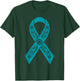 Floral Teal Ribbon Sexual Assault Awareness Month Prevention T-Shirt - T-Shirt | Forest