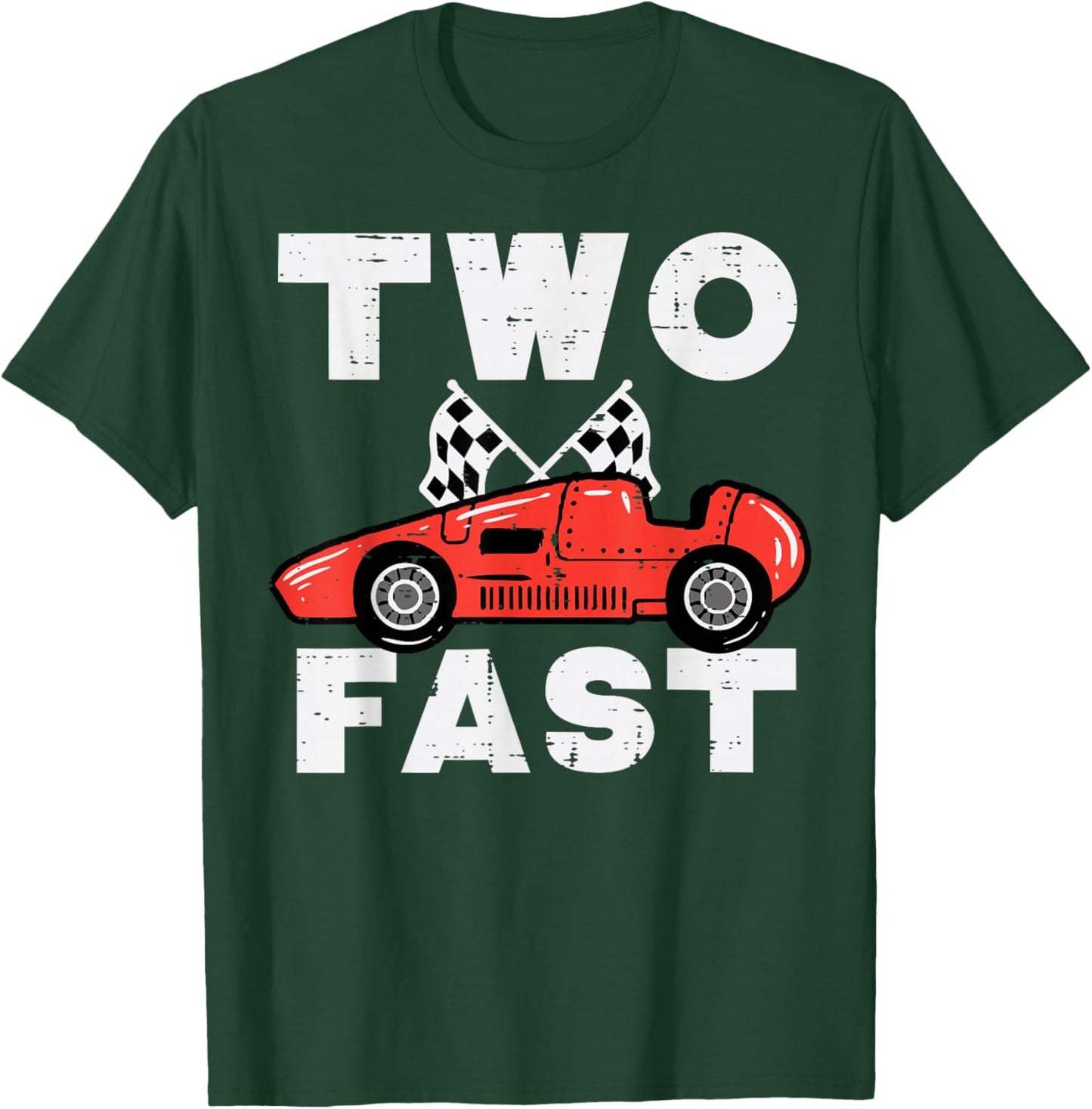 2nd Birthday Race Car Two Fast 2 Year Old Bday Boys Kids T-Shirt - T-Shirt | Forest