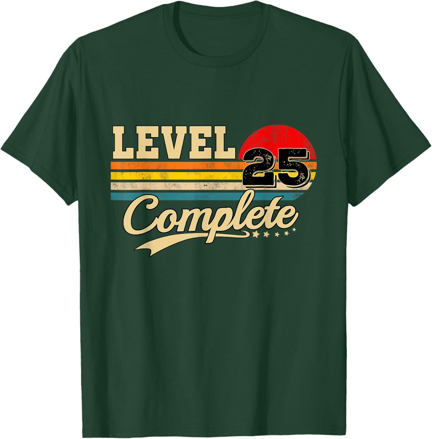 Level 25 Complete 25th Anniversary Gamer Birthday T-Shirt - T-Shirt | Forest
