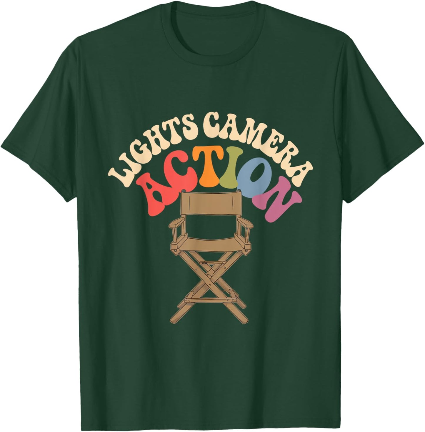 Director Film Crew Lights Camera Action Video Producer Quote T-Shirt - T-Shirt | Forest