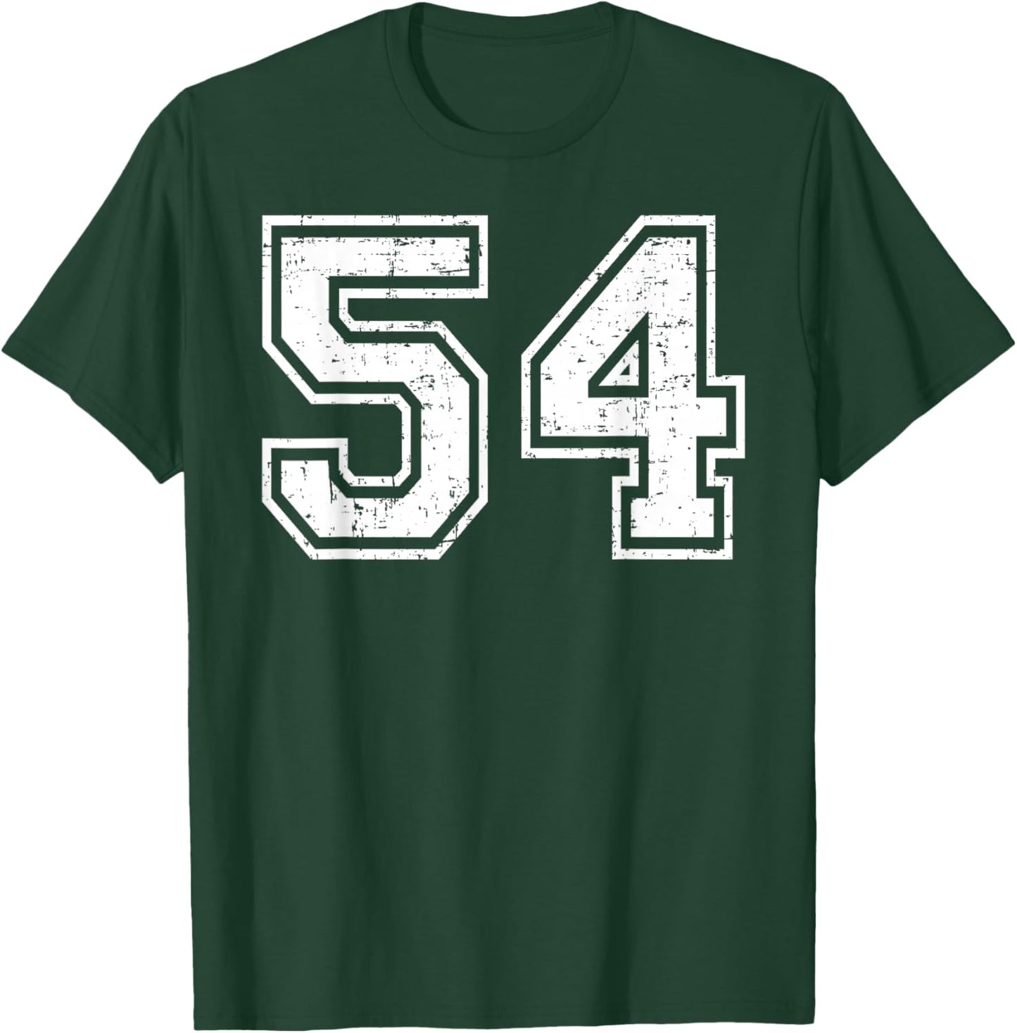 54 Number Fifty-Four Team Sports Grunge Varsity Matching T-Shirt - T-Shirt | Forest