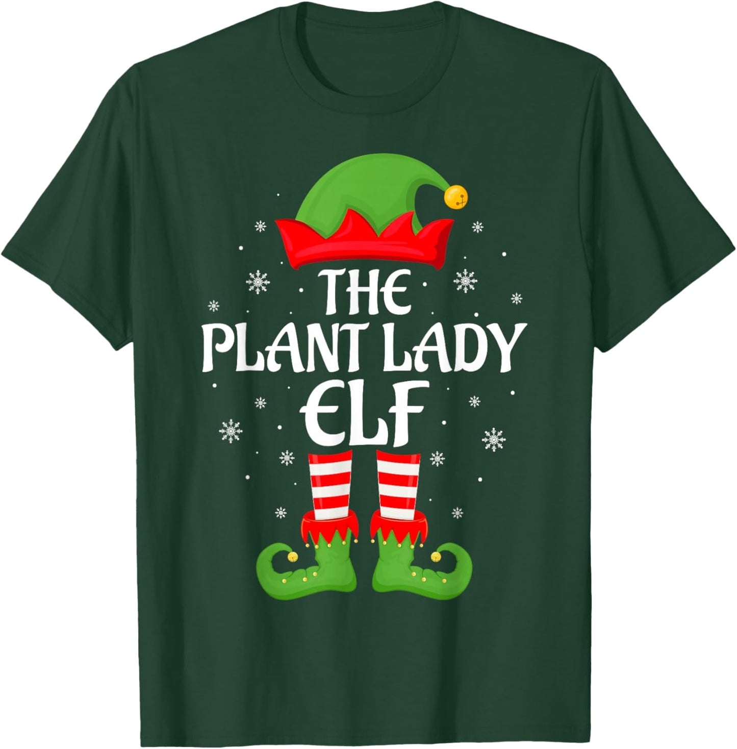 Plant Lady Elf Xmas Family Matching Elf Squad Christmas T-Shirt - T-Shirt | Forest