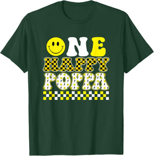 One Happy Dude Poppa 1st Birthday Family Matching T-Shirt - T-Shirt | Forest
