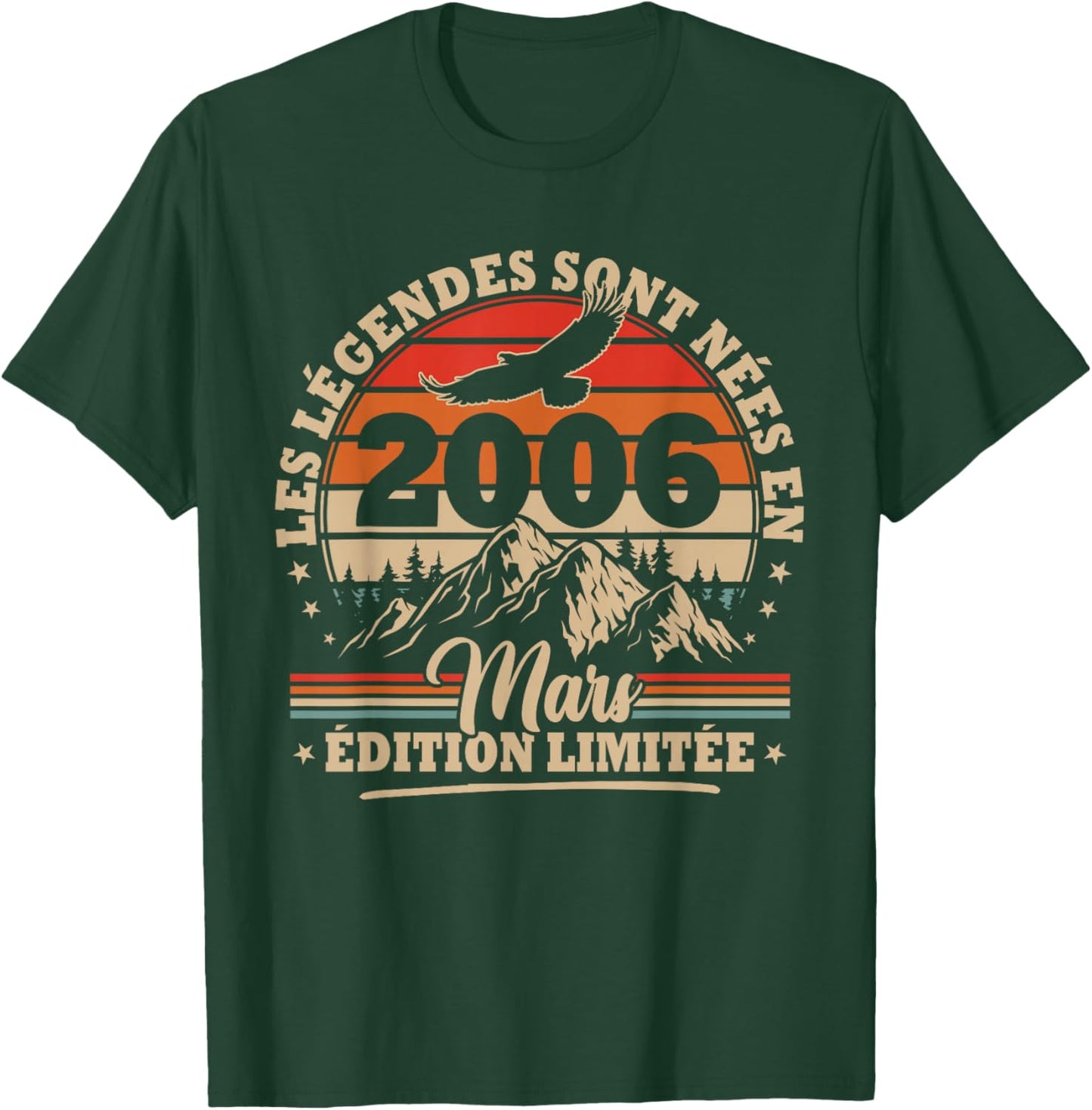 Vintage Anniversaire 20 Ans Cadeau pour Né en Mars 2006 T-Shirt - T-Shirt | Forest