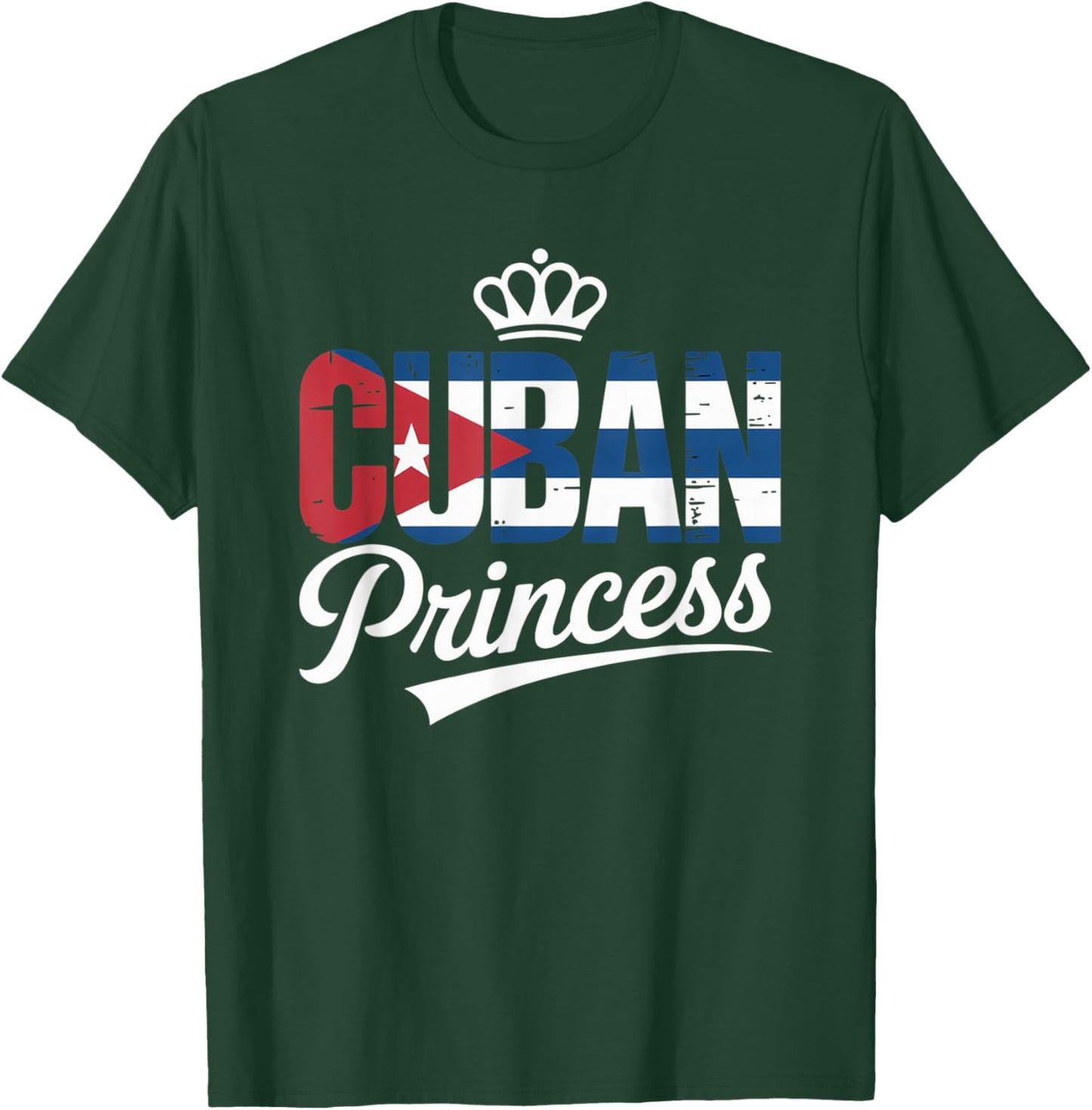 Cuban Princess Flag Latina Cubana Pride Latina for Girls T-Shirt - T-Shirt | Forest