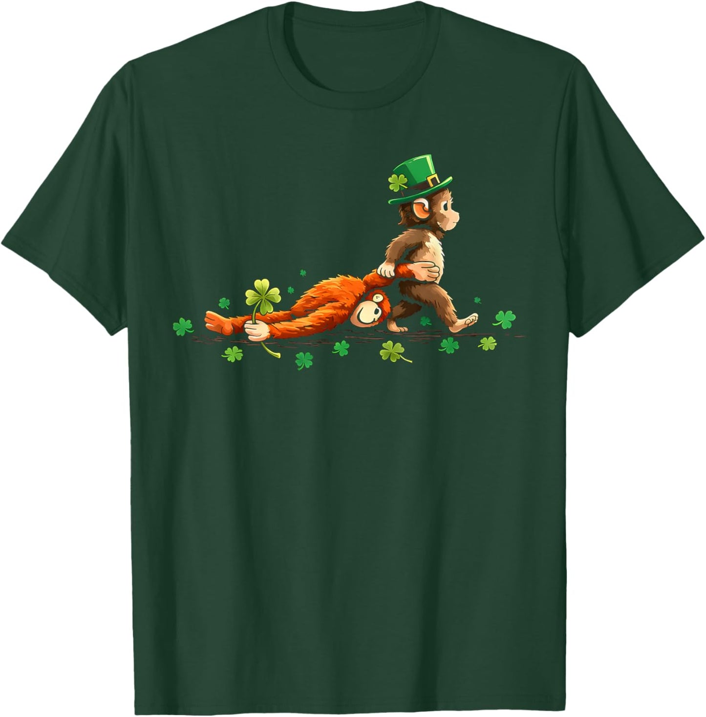 Monkey Punch Meme Little Punch Toy St Patricks Day Shamrock T-Shirt - T-Shirt | Forest