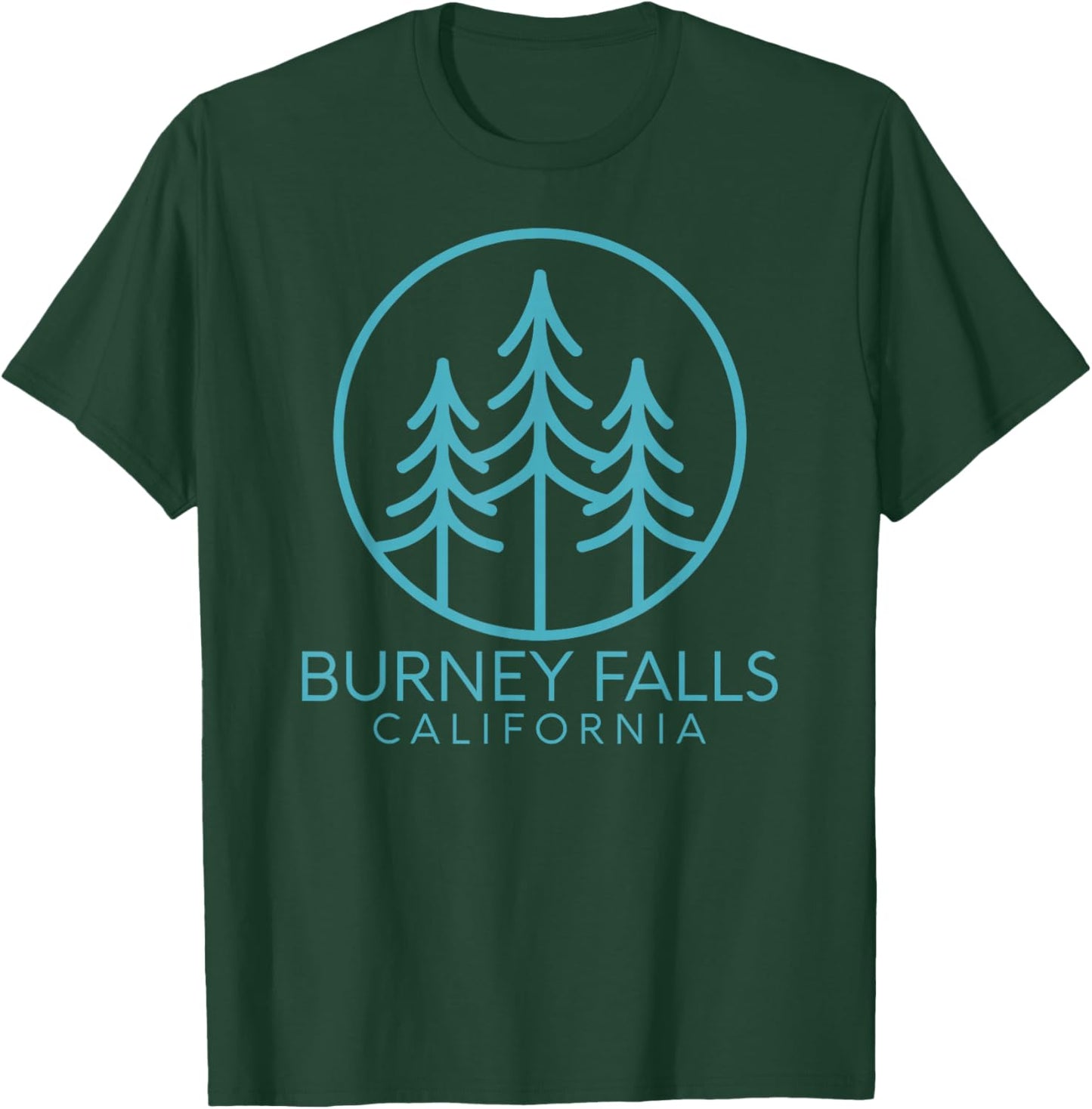Burney Falls California USA Flag Vintage Cali Tree Shasta Ca T-Shirt - T-Shirt | Forest