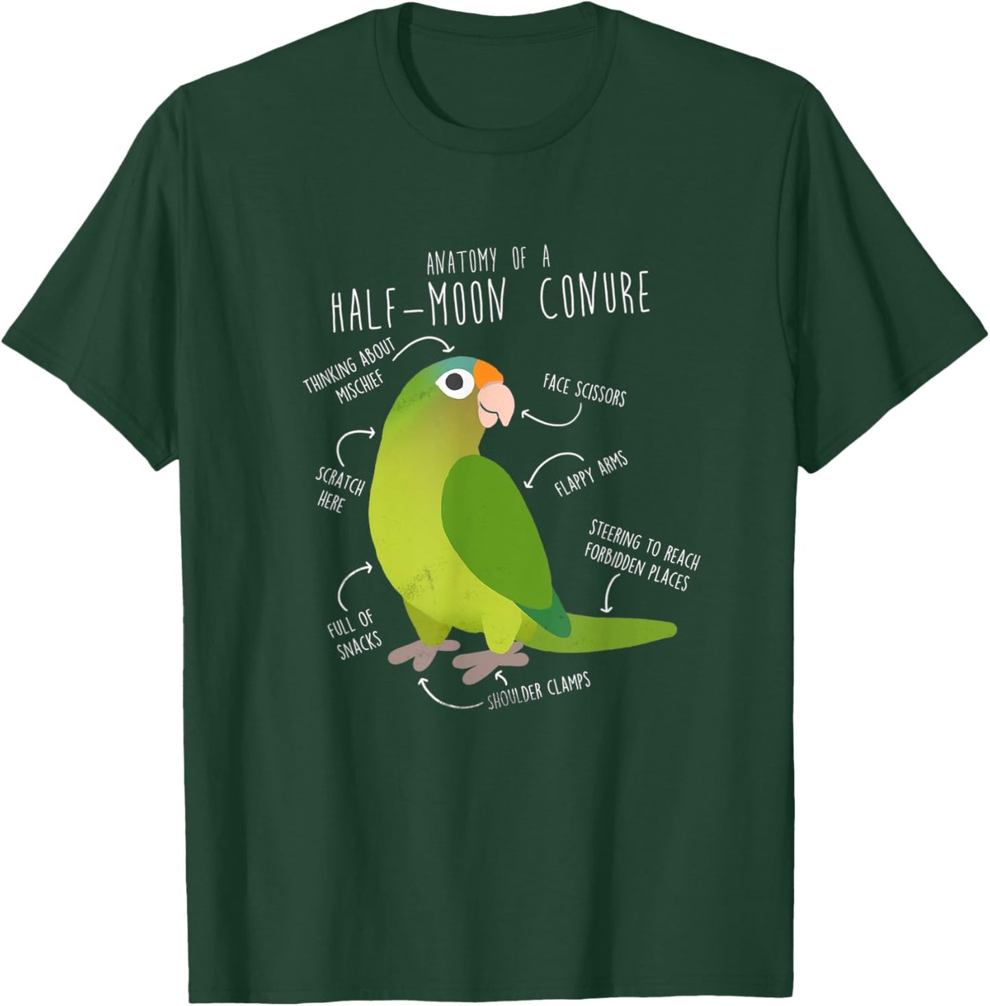 Half-Moon Conure For Parrot Parents and Bird Enthusiasts T-Shirt - T-Shirt | Forest