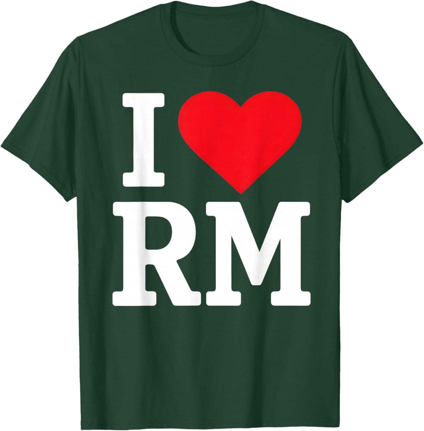 I Love RM Heart Retro Personalized First Name Groovy T-Shirt - T-Shirt | Forest