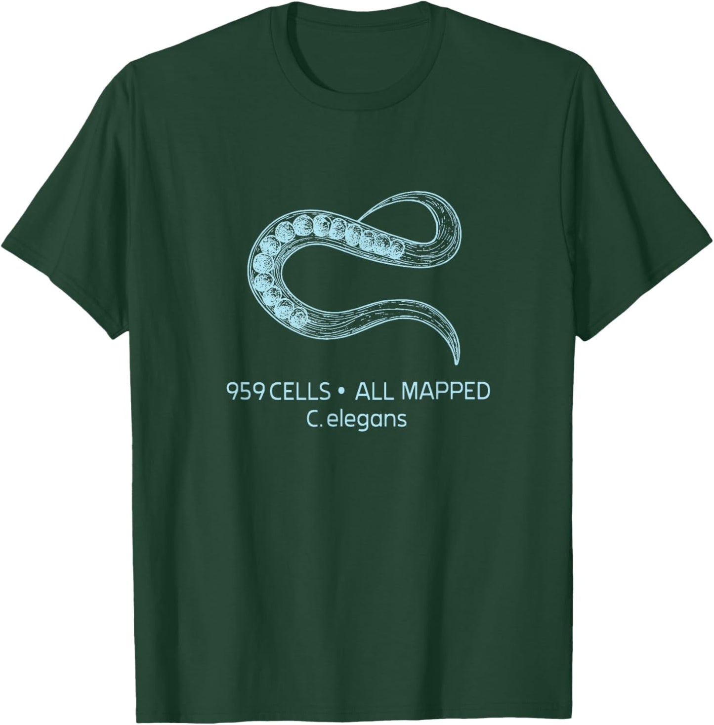 959 Cell All Mapped Biology Funny C Elegans T-Shirt - T-Shirt | Forest