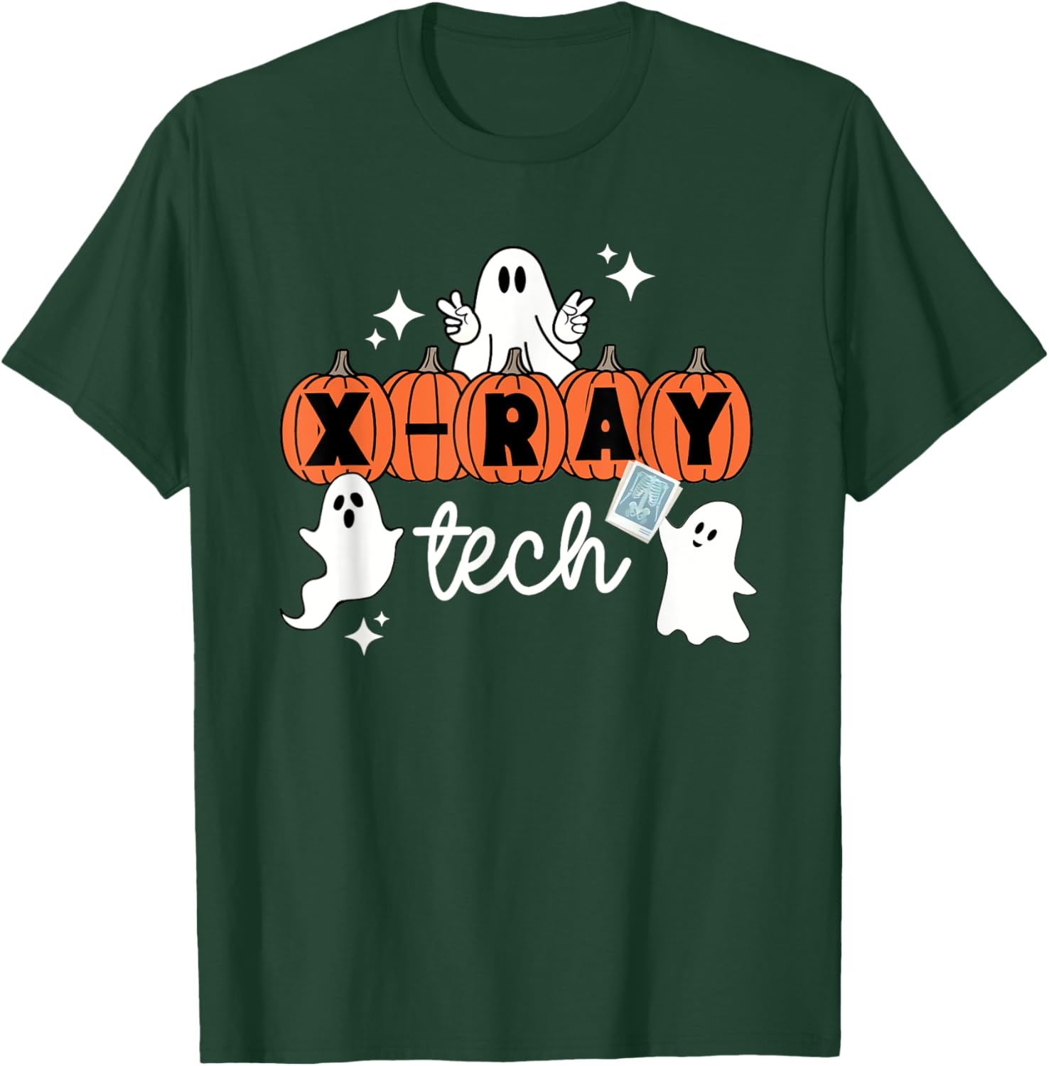 Tech Halloween Technician Squad Xray Tech Pumpkin T-Shirt - T-Shirt | Forest