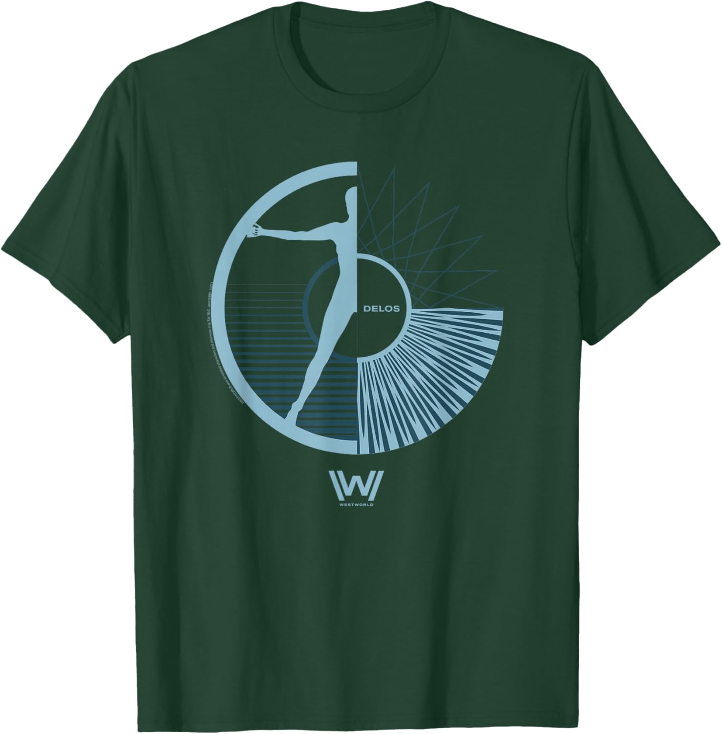 Westworld Delos Inc Round Light Blue Logo Sci Fi TV Show T-Shirt - T-Shirt | Forest