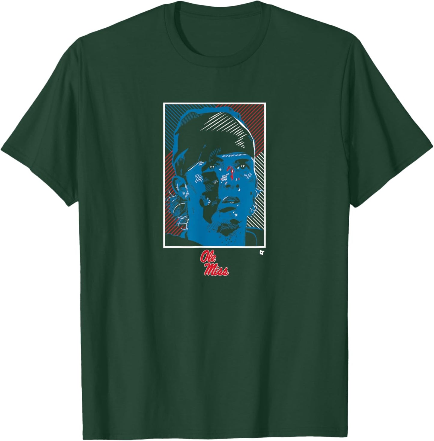 Ole Miss Football: Jaxson Dart Swag Head T-Shirt - T-Shirt | Forest