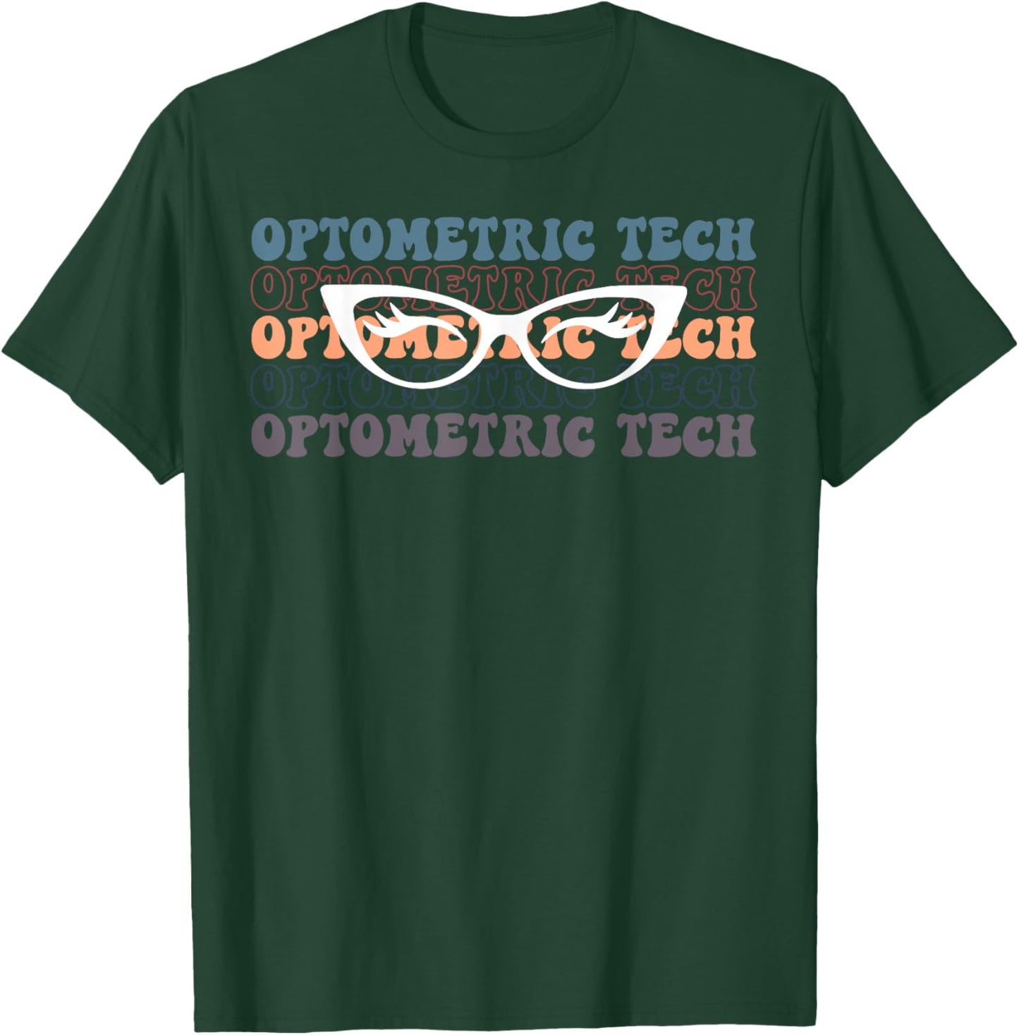 Retro Optometric Tech Eye Optician Ophthalmologist Optometry T-Shirt - T-Shirt | Forest