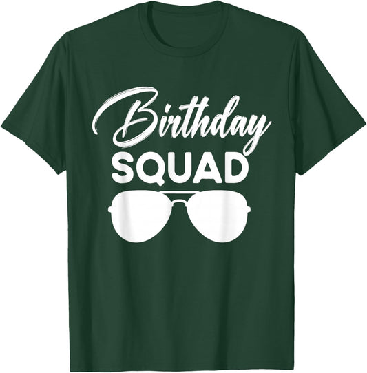 Birthday Squad Party Matching Family Group Birthday Team T-Shirt - T-Shirt | Forest