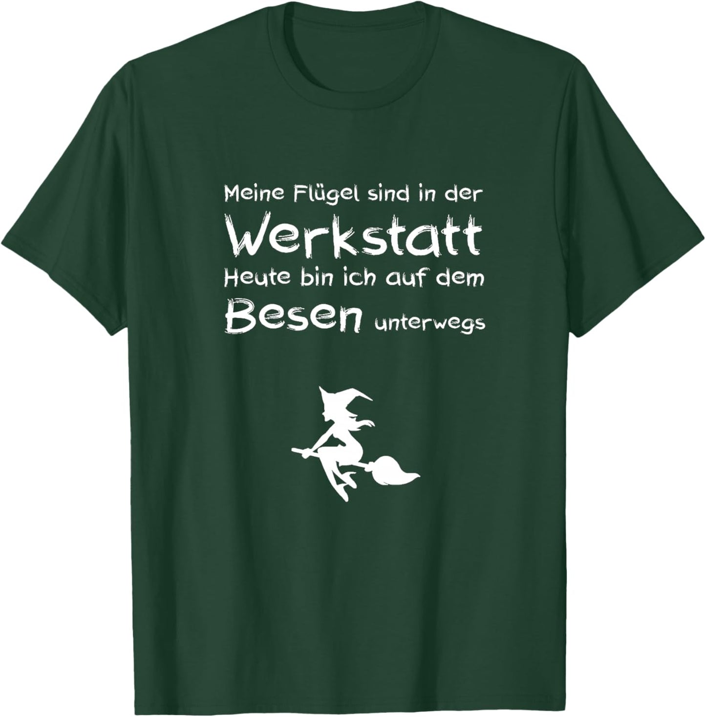 Lustiger Spruch Heute Bin ich mit dem Besen unterwegs Hexen Premium T-Shirt - T-Shirt | Forest