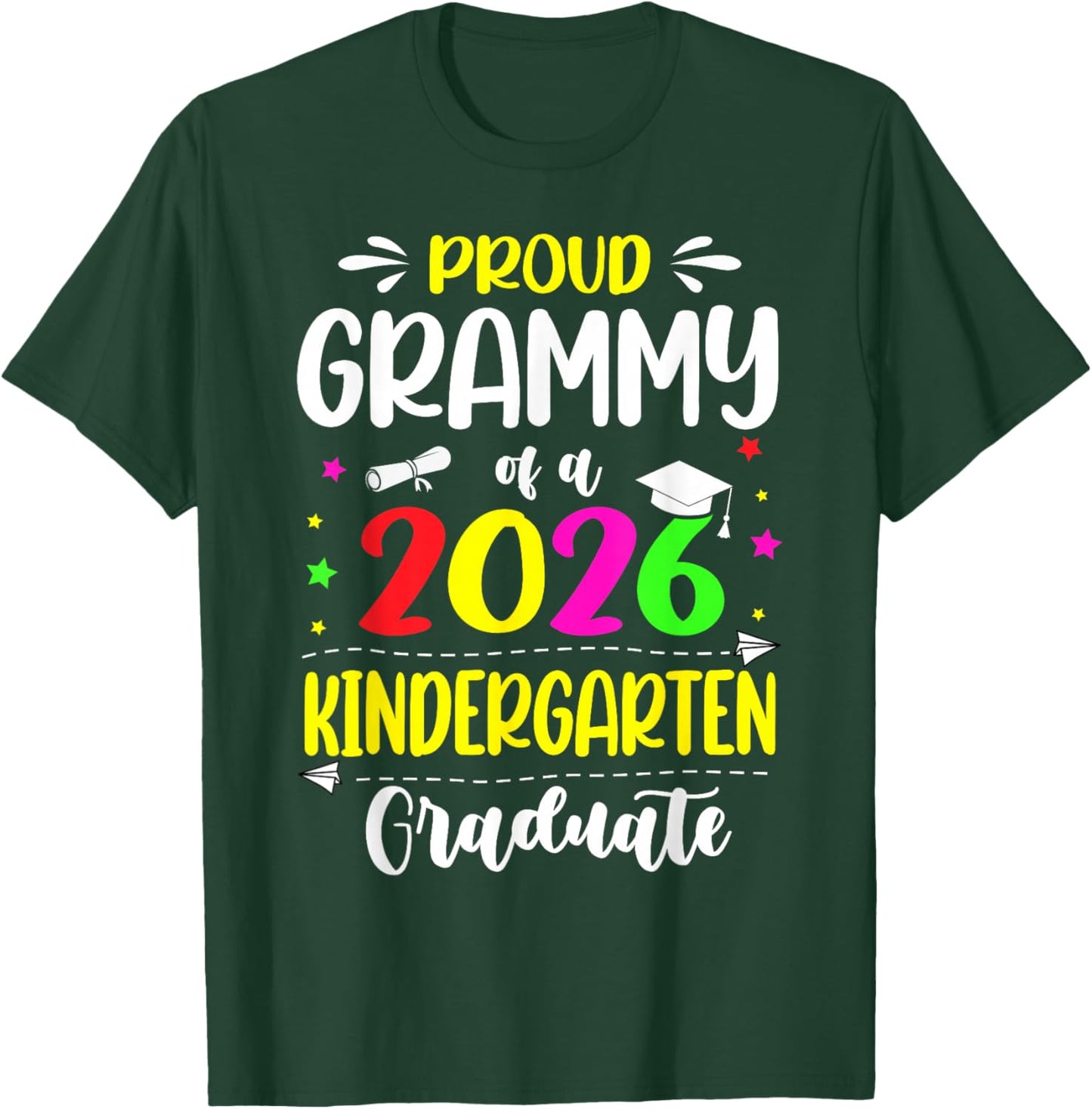 Proud Grammy Class of 2026 Kindergarten Graduate Kids T-Shirt - T-Shirt | Forest
