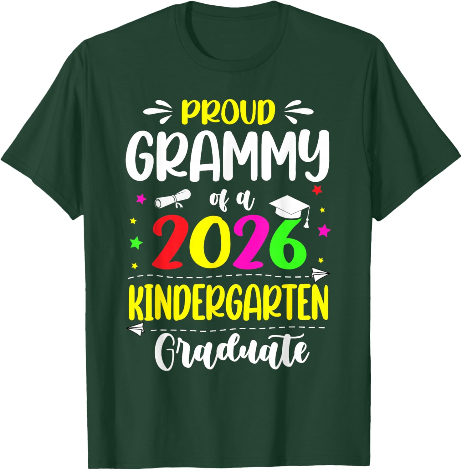 Proud Grammy Class of 2026 Kindergarten Graduate Kids T-Shirt - T-Shirt | Forest