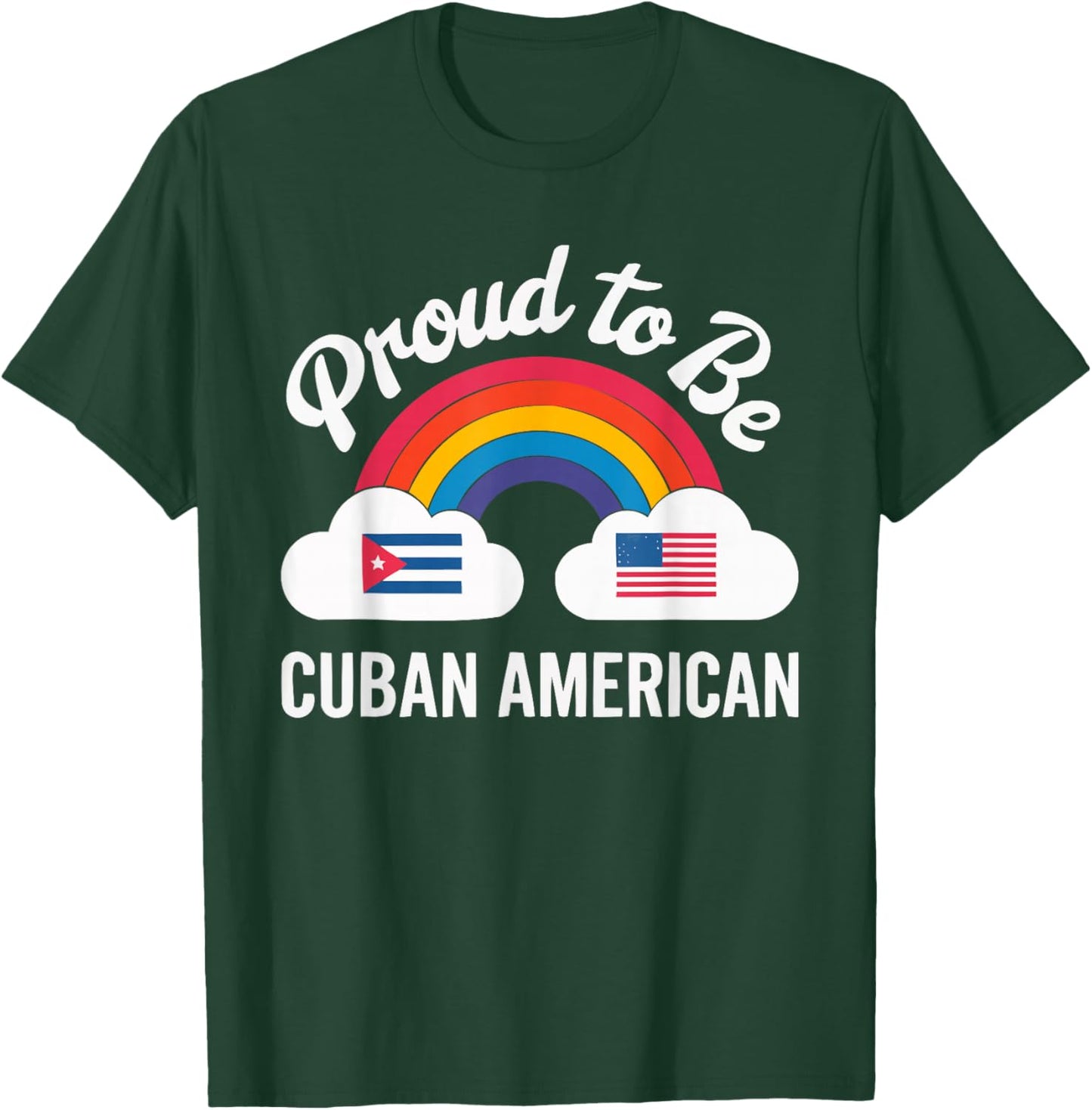 Half Cuban Half American Country USA Flag Cuba America T-Shirt - T-Shirt | Forest