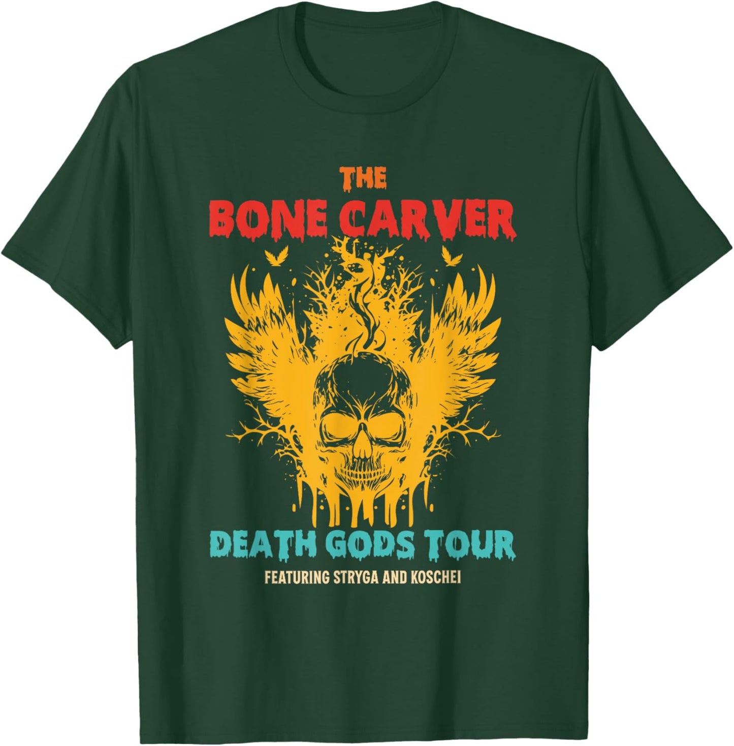 The Bone Carver Death Gods Tour Featuring Stryga And Koschei T-Shirt - T-Shirt | Forest