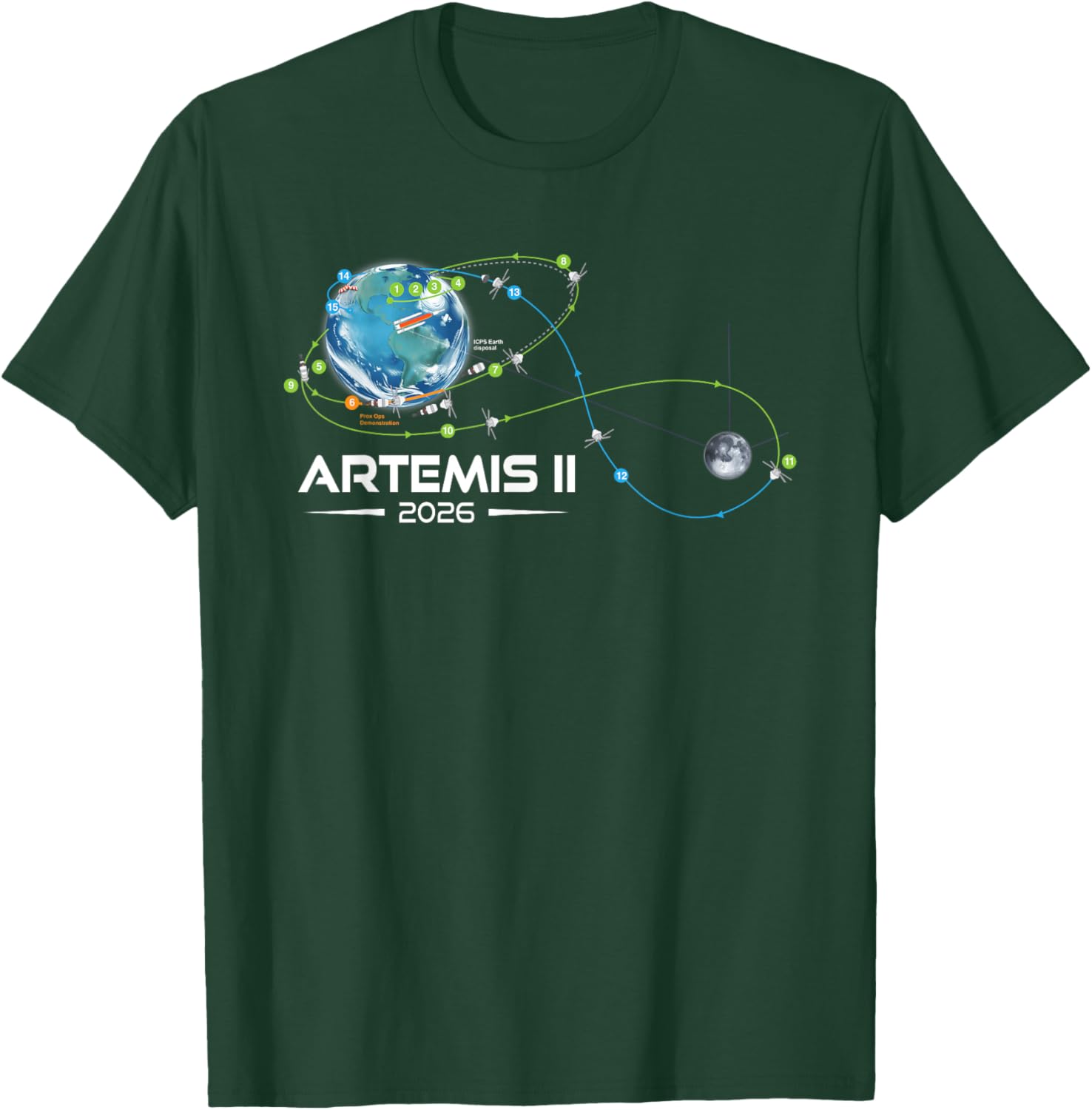 Artemis 2 Route Map SLS Rocket 2026 to The Moon and Beyond T-Shirt - T-Shirt | Forest