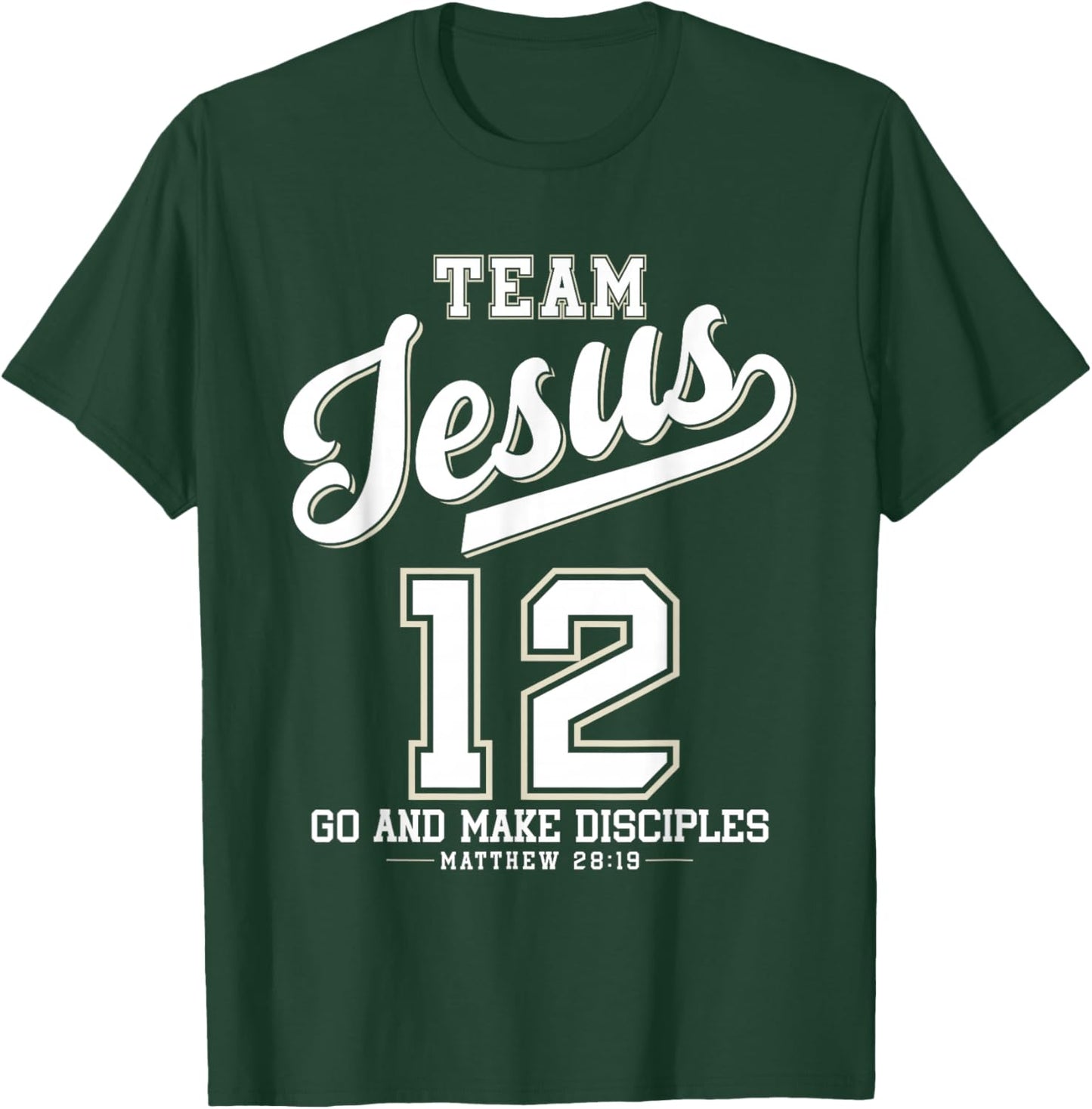 Jesus Baseball Team Jesus Christian Matthew 28:19 Verse T-Shirt - T-Shirt | Forest
