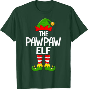 Pawpaw Elf Xmas Matching Family Elf Squad Christmas T-Shirt - T-Shirt | Forest