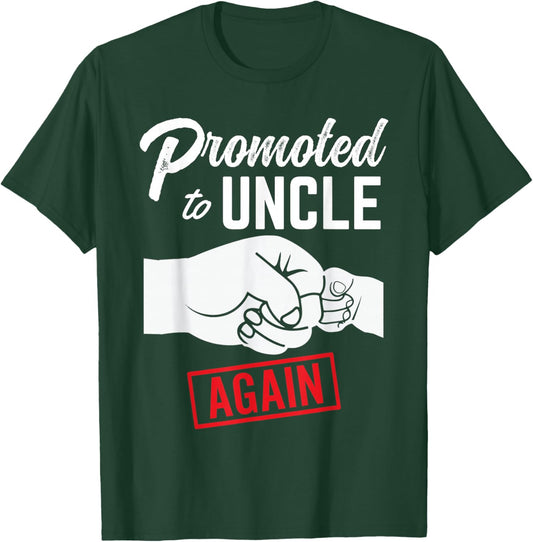 Promoted to Uncle Again Est. 2027 2nd Baby Announcement Men T-Shirt - T-Shirt | Forest