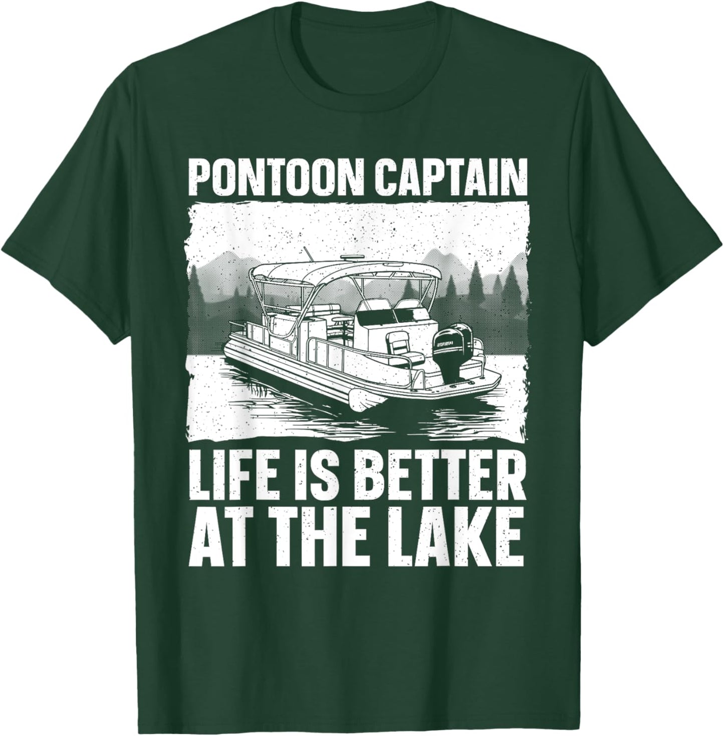 Funny Pontoon Captain Art Women Pontoon Boat Lover T-Shirt - T-Shirt | Forest