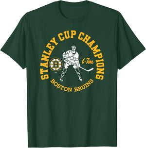 Boston Bruins Stanley Cup Champions 6-Time Black T-Shirt - T-Shirt | Forest