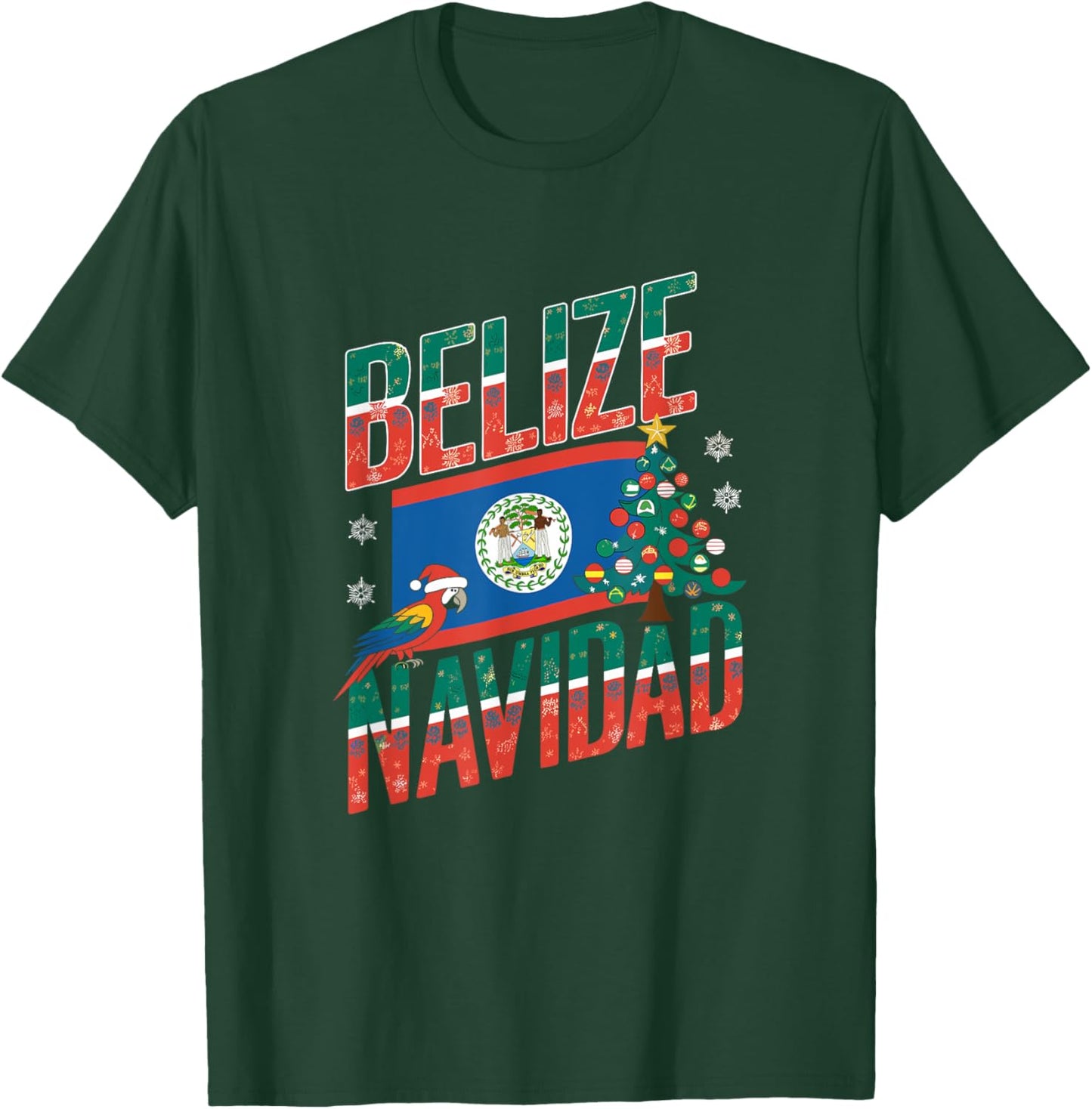 Belize Navidad Funny Christmas Pun Saying Holiday Vacation T-Shirt - T-Shirt | Forest