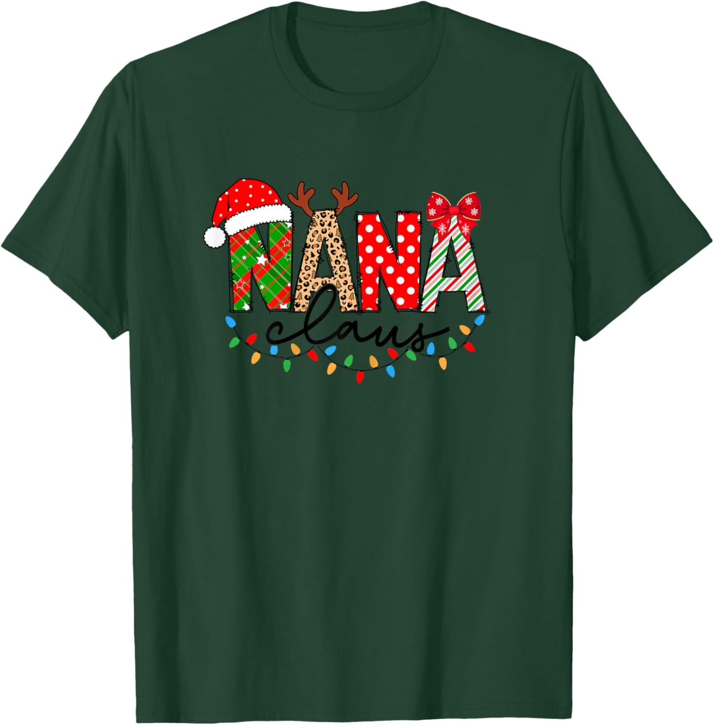 Nana Claus Merry Christmas For Nana Xmas Vibes Costume T-Shirt - T-Shirt | Forest