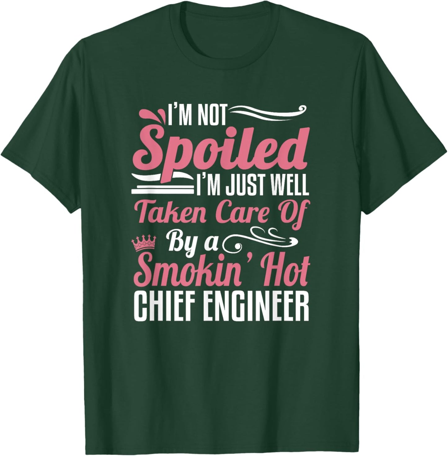 Funny Chief Engineer Wife Girlfriend Maritime Valentine T-Shirt - T-Shirt | Forest