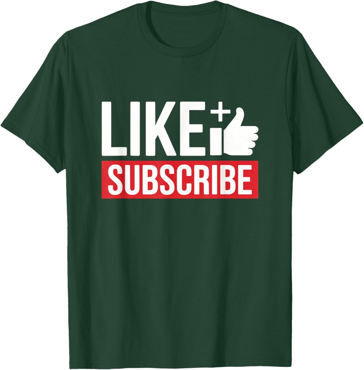 Like and Subscribe Thumb Icon Creator Design T-Shirt - T-Shirt | Forest