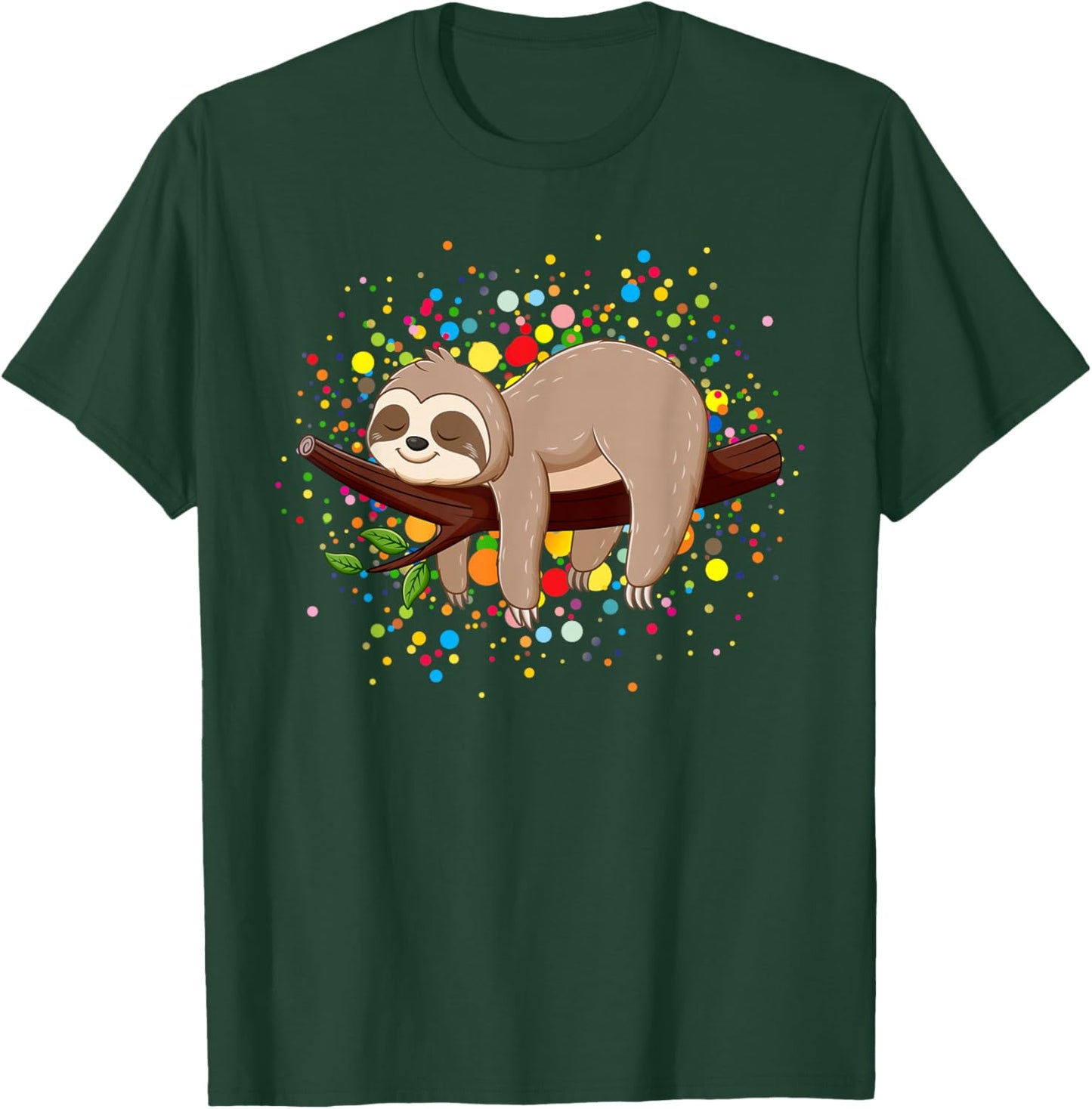 Funny Sloth Lovers Polka Dots Happy Dot Day Girls Boys Kids T-Shirt - T-Shirt | Forest