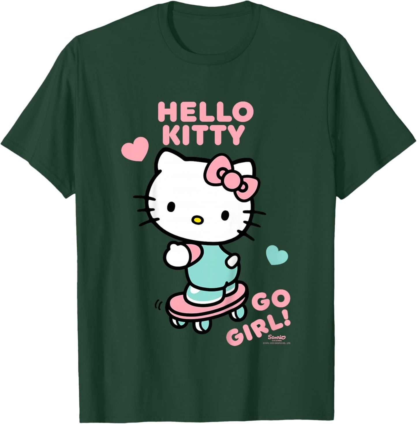 Hello Kitty Cooles Power-Skateboard Pro Fun Classic für Mädchen T-Shirt - T-Shirt | Forest