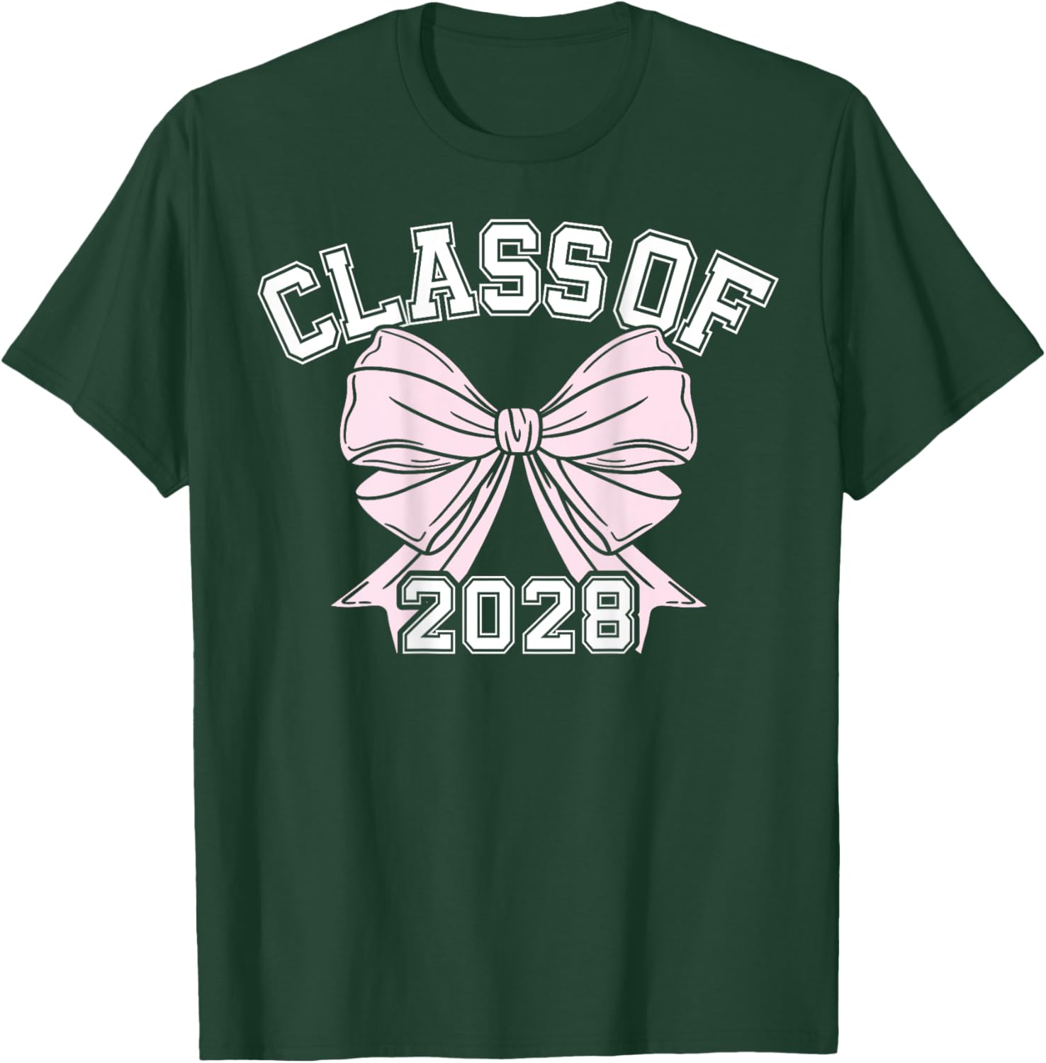 Class Of 2028 Coquette Bow Class Of T-Shirt - T-Shirt | Forest