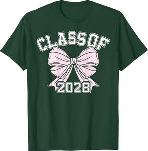 Class Of 2028 Coquette Bow Class Of T-Shirt - T-Shirt | Forest